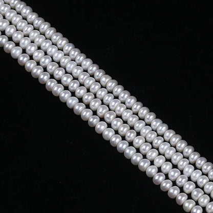 5-6mm B-AAA Wholesale Loose White Natural Fresh Water Bread Pearls Button Beads Strands
