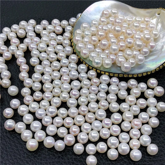 5A White Pink Purple Natural Loose Pearls Zhuji Freshwater Round Pearl Real Natural Pearl Beads 10-11mm