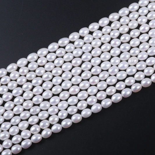 7-8mm AAAAA TOP QUALITY Natural Rice Freshwater Pearl String