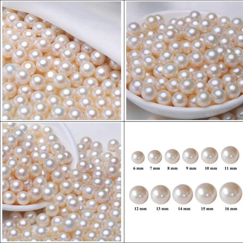Wholesale Natural 2A Half Hole Loose Freshwater White Pearl Beads 2mm-11mm Diameters for Jewelry Making Including 4mm 9mm Sizes