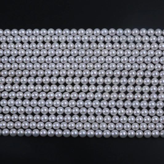 16inch 7-8mm AAAAA Grade High Quality White Round Shape Natural Freshwater Pearl Beads for Jewelry Making