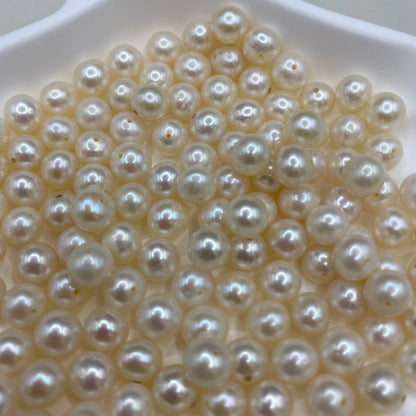 Wholesale Natural 2A Half Hole Loose Freshwater White Pearl Beads 2mm-11mm Diameters for Jewelry Making Including 4mm 9mm Sizes