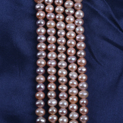 5-5.5mm High Quality Natural Cultured Freshwater Pearl Potato Shape Pearl Strands