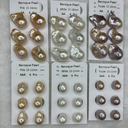 Irregular Shape Baroque Loose Pearl 10mm 15mm 16mm White/pink/purple High Luster Freshwater Pearl for Baroque Pearl Stud