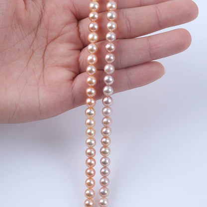7-8mm AA Grade Natural Color Round Pearl Natural Freshwater Pearl for Jewelry Making