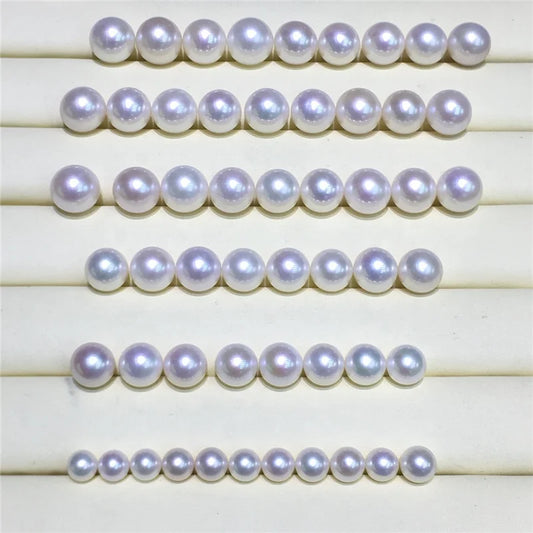 White pink Purple 4A Best Quality Natural Freshwater Pearl Round Shape 8-11.5mm Loose Pearl Luster Ring Chain Pendant Making