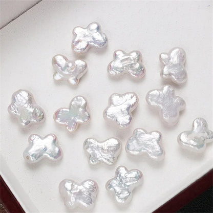 Wholesale Price 11*13mm White Color Butterfly Shape Baroque Pearl Freshwater Loose Pearls