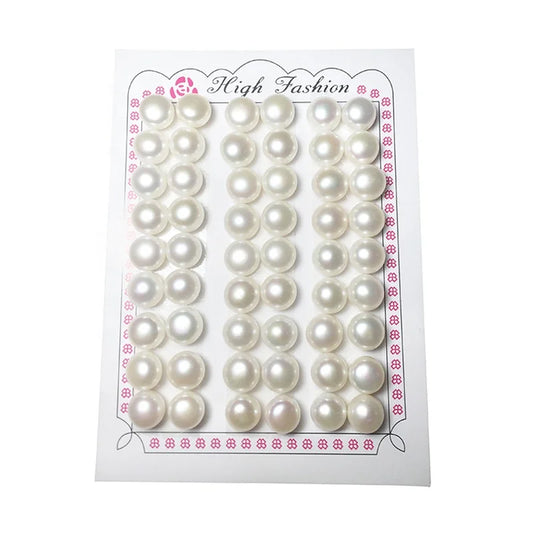 China Cultivated White Button Pearls 4A 8mm 9mm 10mm Natural Freshwater Pearl for Jewelry