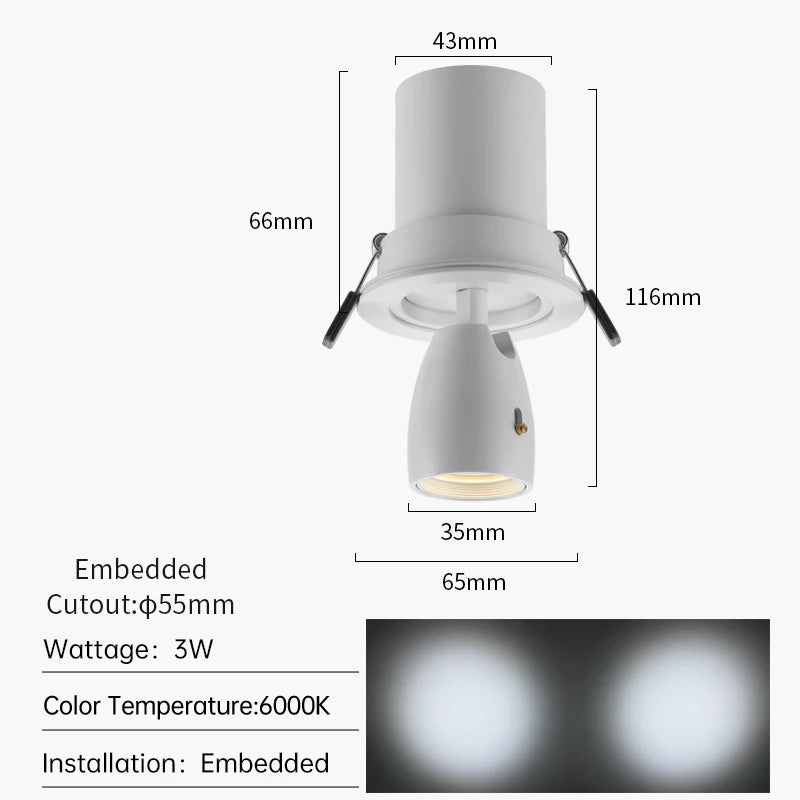 Mini Modern Anti-Glare LED Spotlight 1W 3W Focus Light for Small Showcase Jewelry Cabinet Exhibition Lighting COB Lights