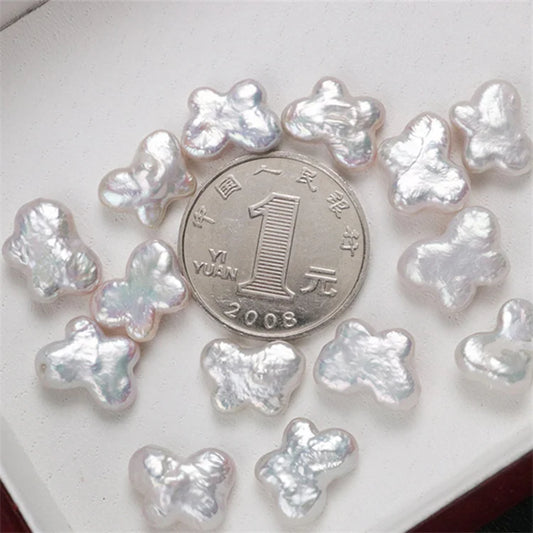 High Quality 4A 11*13mm White Butterfly Shape Baroque Pearl Natural Freshwater Loose Pearls