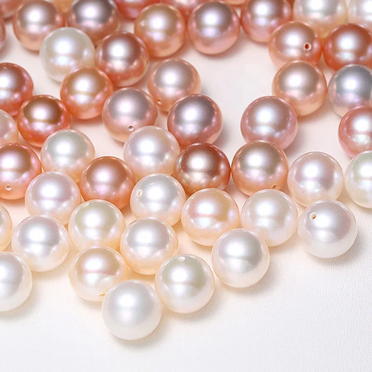 White Cultured Natural Real Wholesale Good Quality 4A 6mm 7mm 8mm Half Hole Round Natural Freshwater Pearls Bulk Pearls Price