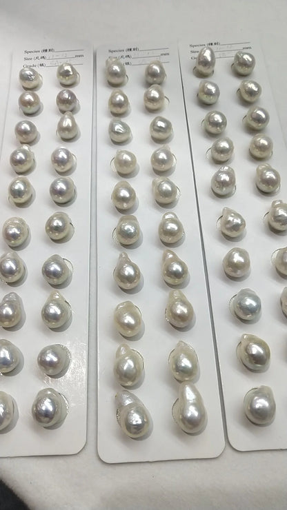 Baroque Pearl 11mm to 14mm a 2A 3A Natural Freshwater White Pink Purple Baroque Pearl for Earrings Pendants