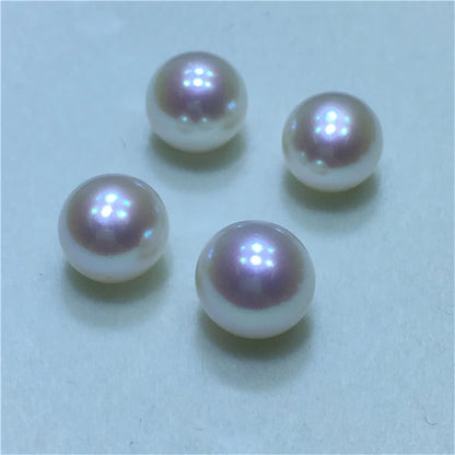Half Drilled White pink Purple Natural Color Round Pearl Jewelry  Wholesalers Natural Freshwater Loose Pearls for Jewelry
