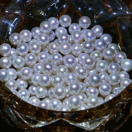 Freshwater Akoya Pearl White Round 3AHalf Hole Small Size High Quality Ring Earring Pendant DIY Jewelry Accessories