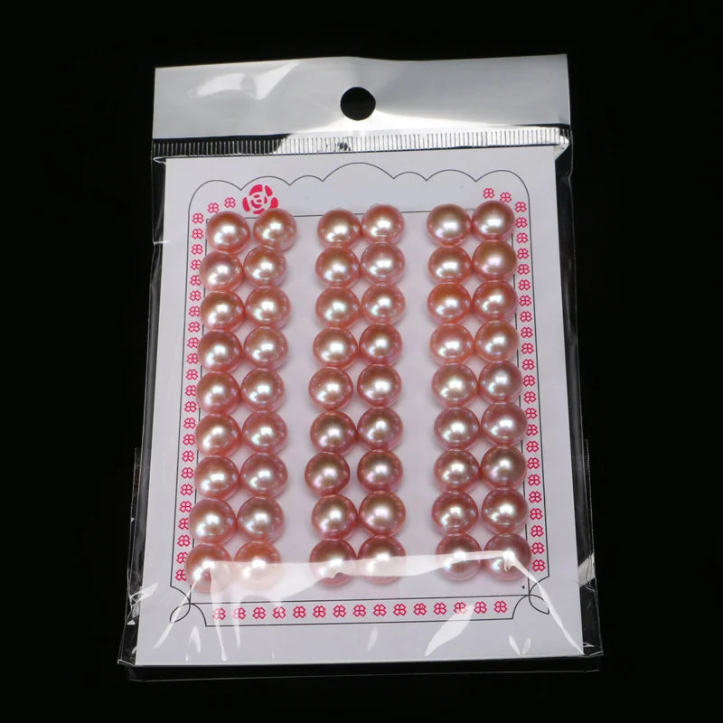 Wuzhou 4A White/Purple/Pink  Fresh Water Pearls 1/2 Hole Half Drilled Loose  Natural Freshwater Pearls