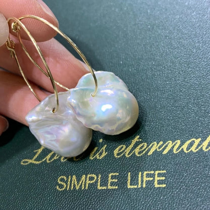 Natural Freshwater Pearl 15-16mm 3A White pink Purple  Big Size Fireball Shape Baroque Pearl Ready to Ship