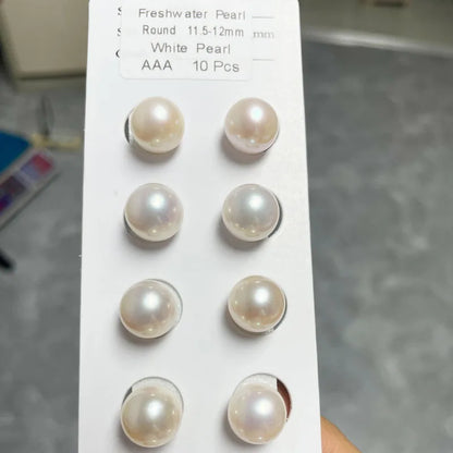 China Sourced Natural Freshwater Pearls 7mm-9mm White Pink Round Shape Ball Pendant Necklace Colorful Jewelry Making