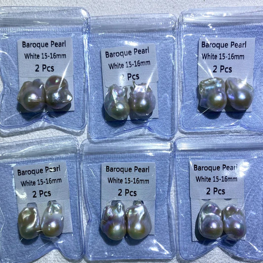 Factory Price High Luster 15mm 16mm Baroque Freshwater Pearls High Quality Zhuji Cultured Loose Pearls for Earrings Pearl