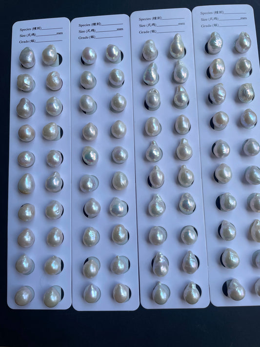 Hot Sale 2A 9-13mm Water Drop Shape Pearls High Quality White Baroque Freshwater Cultured Pearls Loose Beads DIY Jewelry
