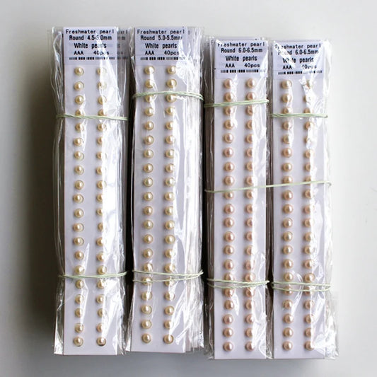 Chinese Pearl Farm Cultured Freshwater Pearls 6-6.5mm Half Drilled Natural Raw Fresh Water Loose Pearl Half Drilled