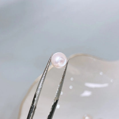 Good Quality Zhuji Cultured Round Freshwater Pearls  Half Hole White Loose Beads Natural Freshwater Pearls