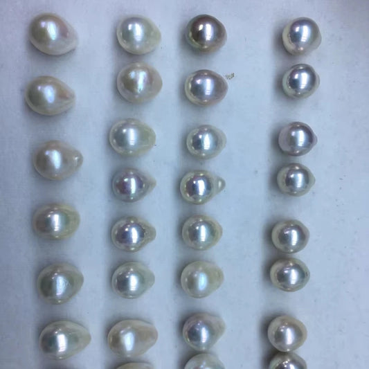 High Quality 3A Baroque Freshwater Pearl Necklace 9-13mm White Purple Beads Small Size Loose Jewelry Wholesale Jewelry Making