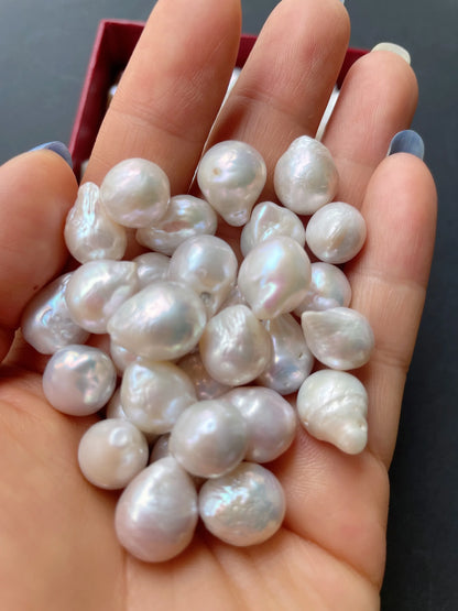 Zhuji Wholesale Prices 9mm-11mm Natural White Baroque Dropwater Shape Freshwater Pearls for Ring Making No Hole Loose Pearls