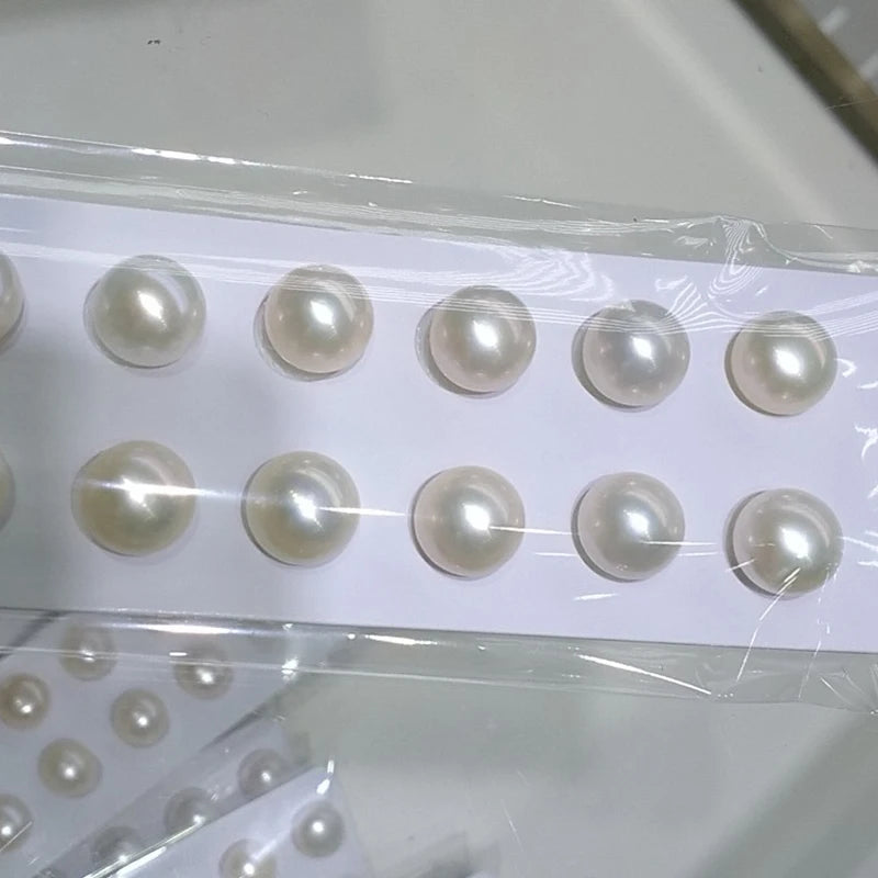 Wholesale Jewelry Natural Pearl Half Drilled High Quality 5A Button Pearls for Jewelry Making Zhuji Cultured Real Pearls 2-14mm