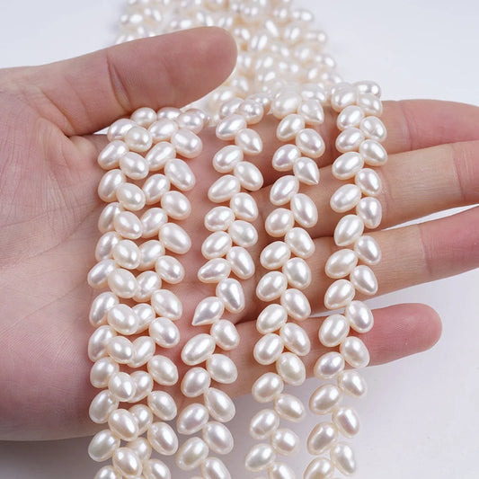 Top Quality Natural Freshwater Natural Color 5-6mm Wheat Rice Beads Pearls Pearls for Jewelry Making
