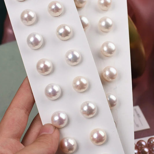 3A Grade Half Hole Factory Wholesale Price Natural Freshwater Pearl Button Loose Pearls for Rings Earrings