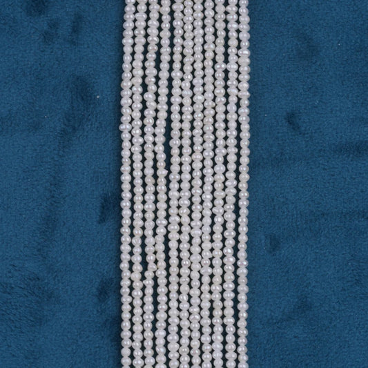 1.5-1.8mm Tiny White Potato Shape Natural Freshwater Pearl Beads for Jewelry Making