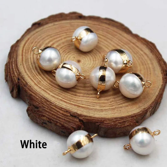 Metal Edging Natural Pearl Accessories 3A High Quality 3mm-10mm Size Irregular Shape Double Hole Pendant Jewelry Accessories