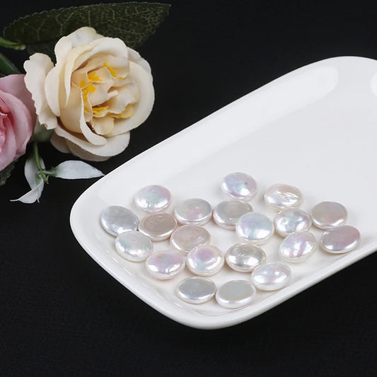 Factory Prices on Undrilled Natural Keshi Freshwater Pearl 9mm-16mm Coin Shape in White/Pink/Purple Jewelry Earrings Necklaces