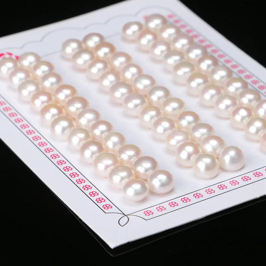 Zhuji High Quality White Freshwater Pearl Earrings 3A 4A Small Size Half-Hole Production Loose 5mm 2mm 8mm Sizes for Wholesale