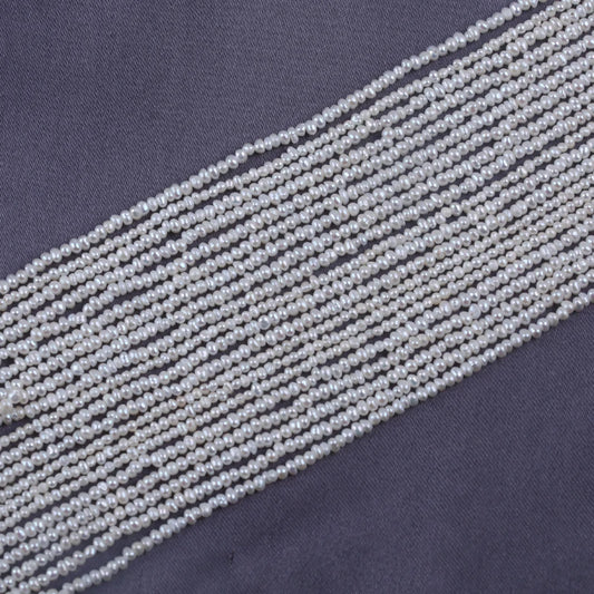 1.8-2mm White Potato Shape Natural Freshwater Pearl Beads for Jewelry Making