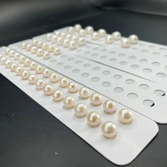 Top Quality 4A Natural Freshwater Pearls  Loose Beads White Color Half Hole/No Hole Pearl for Make Pearl Earring Pendant