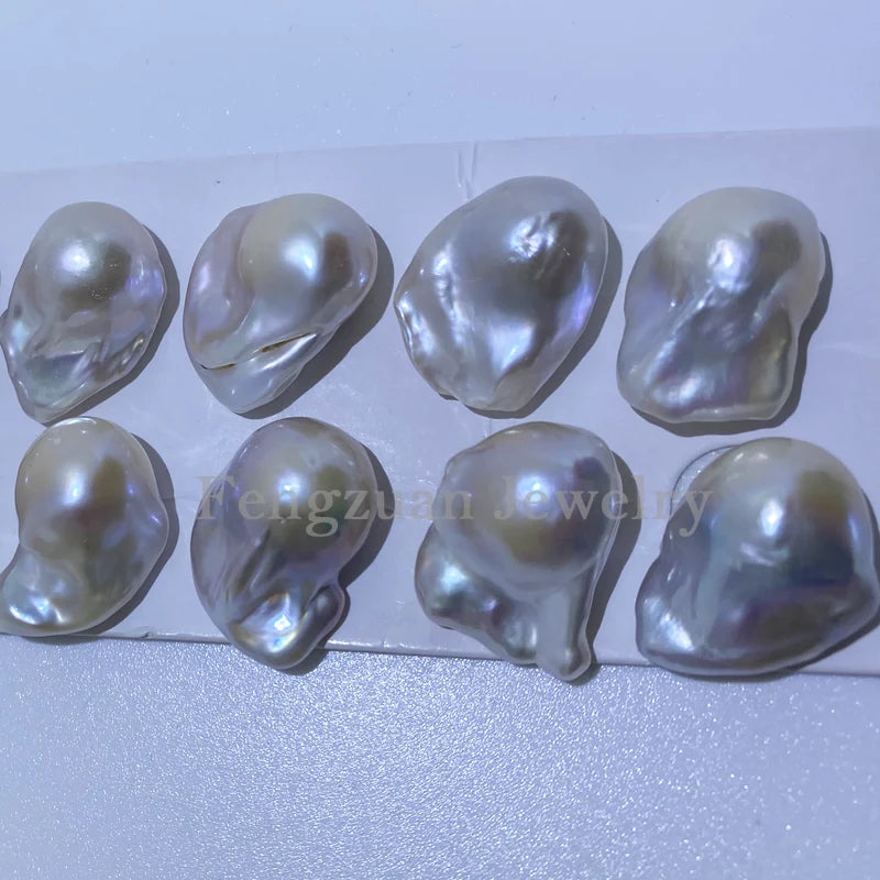 Natural Freshwater Pearl 15-16mm 3A White pink Purple  Big Size Fireball Shape Baroque Pearl Ready to Ship