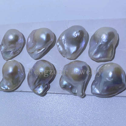 Natural Freshwater Pearl 15-16mm 3A White pink Purple  Big Size Fireball Shape Baroque Pearl Ready to Ship