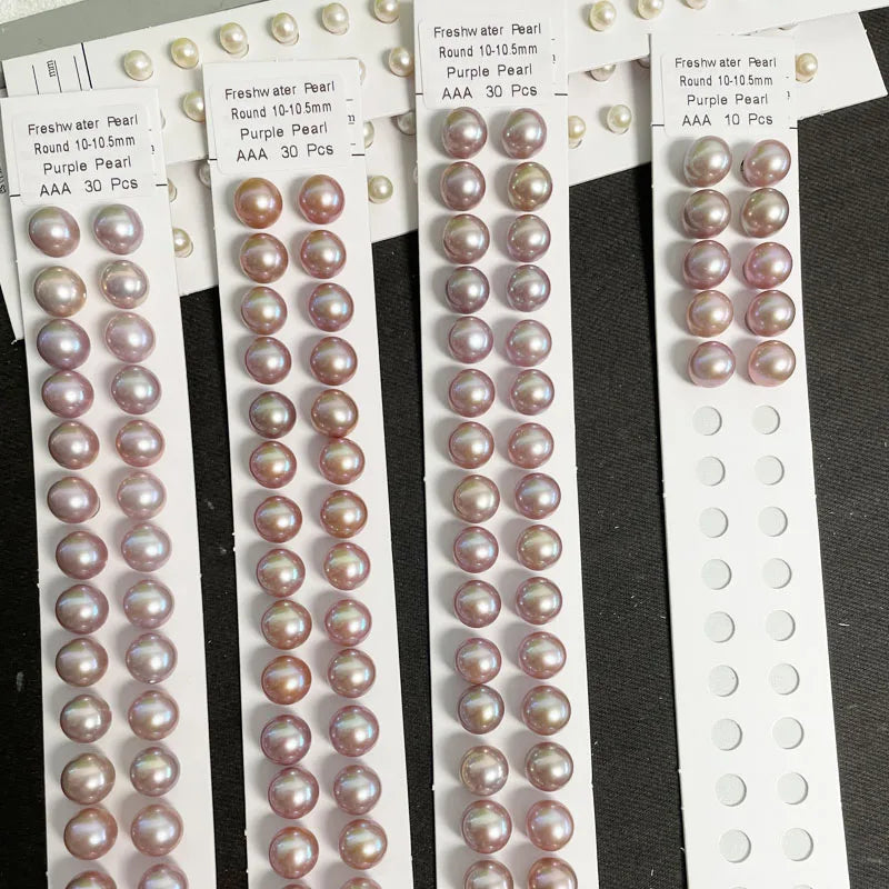 China Sourced Natural Freshwater Pearls 7mm-9mm White Pink Round Shape Ball Pendant Necklace Colorful Jewelry Making
