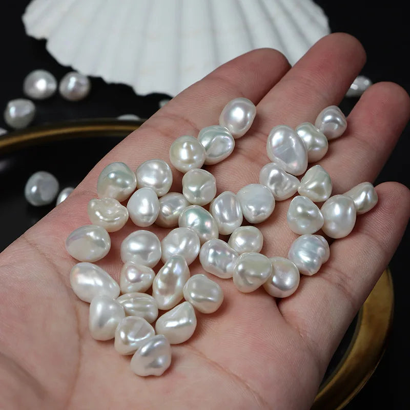 Jewelry High Quality 5-6mm Keshi White Freshwater Pearl Earrings Small Size Natural Loose Pearls 10mm Wholesale Price