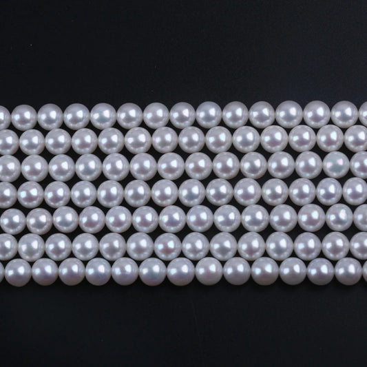 16inch 6.5-7mm AAAAA Grade High Quality White Round Shape Natural Freshwater Pearl Beads for Jewelry Making