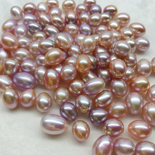 Wholesale Price for 3x5mm 4x6mm Drop Pearl Beads High Luster Natural Freshwater Rice Pearls Loose Pearls for Jewelry Making