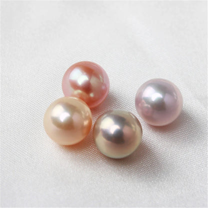 China Sourced Natural Freshwater Pearls 7mm-9mm White Pink Round Shape Ball Pendant Necklace Colorful Jewelry Making