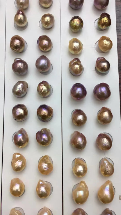 Baroque Pearl 11mm to 14mm a 2A 3A Natural Freshwater White Pink Purple Baroque Pearl for Earrings Pendants