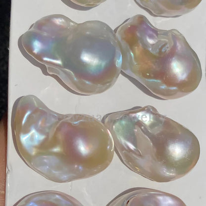 Natural Freshwater Pearl 15-16mm 3A White pink Purple  Big Size Fireball Shape Baroque Pearl Ready to Ship