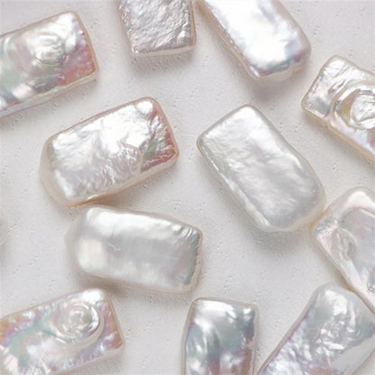 Wholesale Price Natural Freshwater Baroque Pearl 13*18MM Irregular Rectangular Loose Pearls in White for Jewelry Making