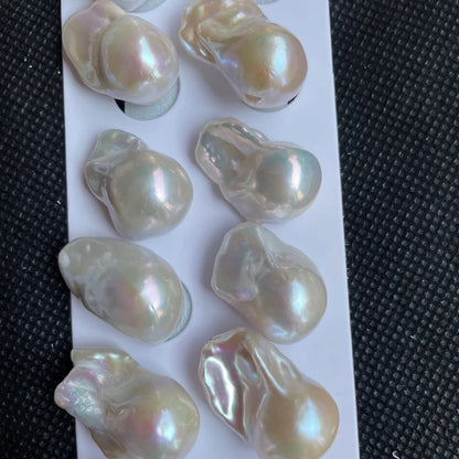 10-15mm Large Reborn Biwa Keshi Pearls Wholesale Blister Nucleated White Big Size Irregular Baroque Freshwater Pearl Low Price