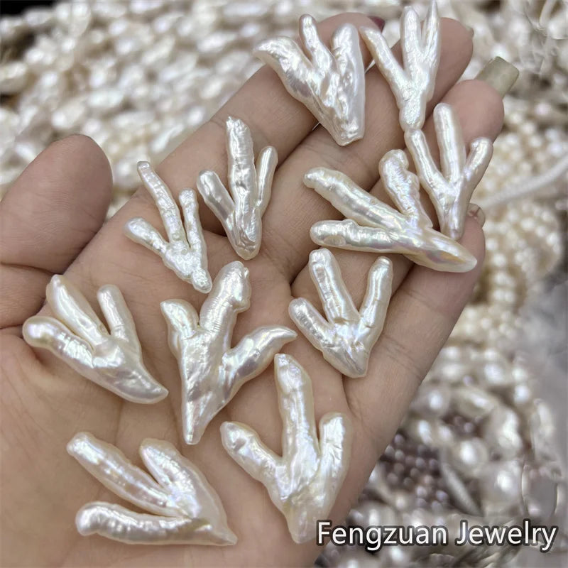 Hot Sale 15-25mm Chicken Foot Shape Baroque Real Natural Freshwater Loose Pearl Beads