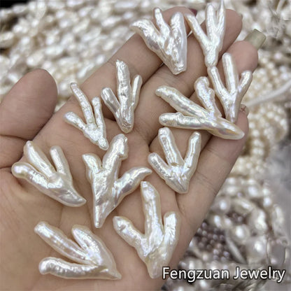 Hot Sale 15-25mm Chicken Foot Shape Baroque Real Natural Freshwater Loose Pearl Beads