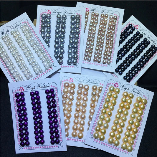 Zhuji 3A Quality Half Hole /full Hole Loose Button Pearls  2.5mm-10mm White/pink/purple Natural Freshwater Pearls for Jewelry